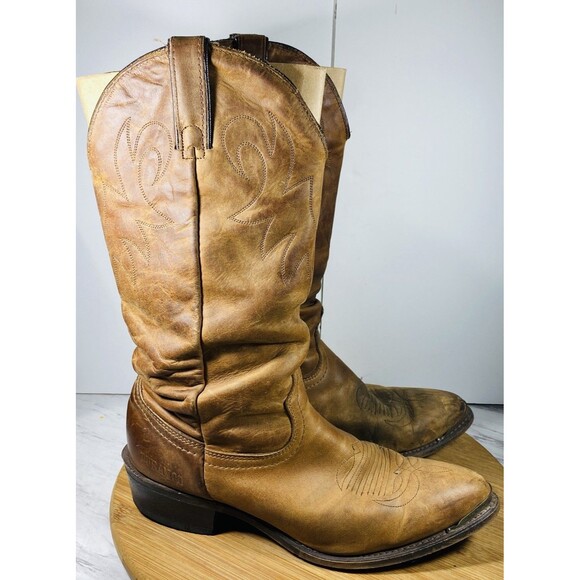 Durango Brown Leather Cowboy Western Boots Men\'s Sz 9D main image 4